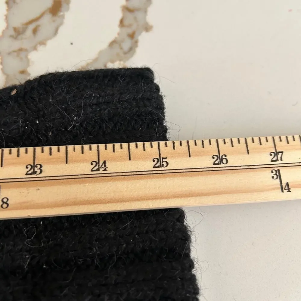 291 Venice Wool Alpaca Cardigan Womens 3/L Black Shawl Collar Elbow Patch LA NY